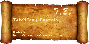 Takácsy Beatrix névjegykártya